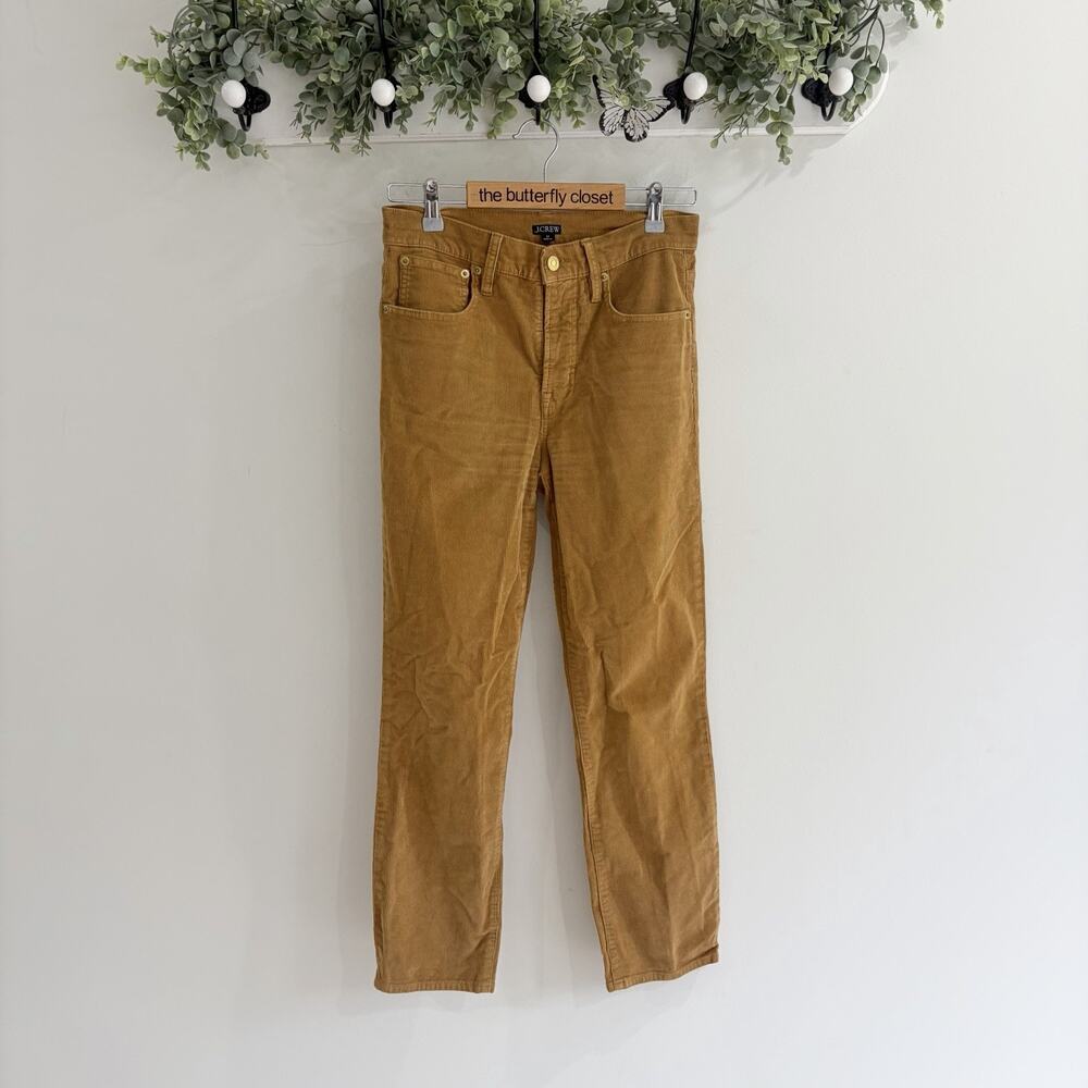 J. Crew Brown Corduroy Slim Fit Straight Paints Brown With A Mid Waist 27 A 5739